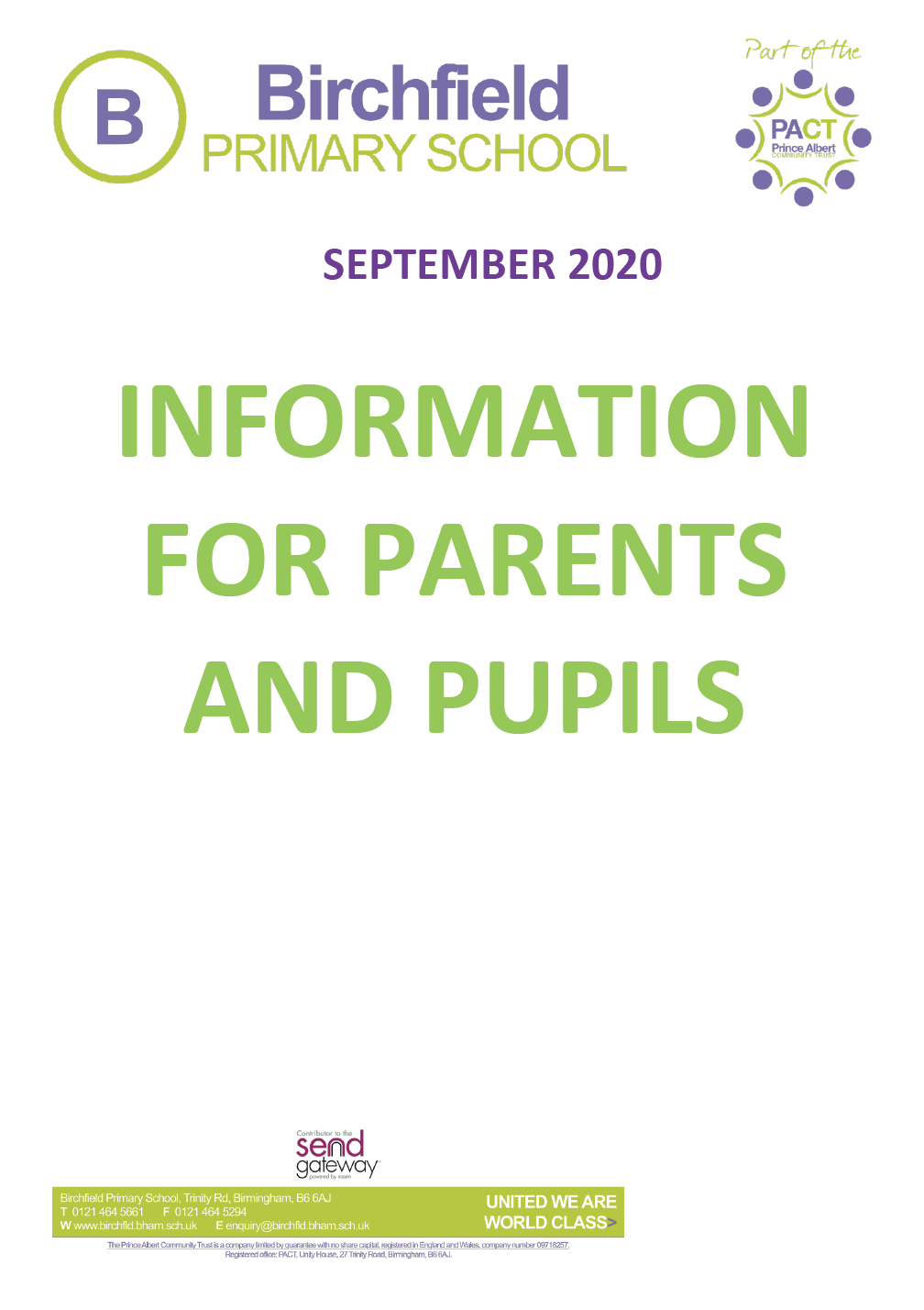 Parent Information for September TB